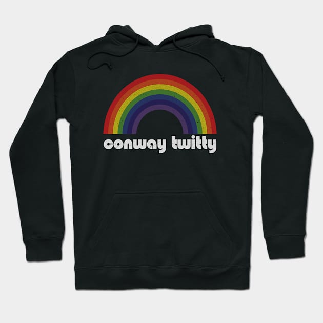 Conway Twitty - Rainbow Vintage Hoodie by Arthadollar